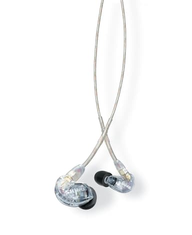 Shure SE215 PRO Wired Earbuds, Professional Sound Isolating Earphones with Clear Sound and Deep Bass, Single Dynamic MicroDriver, Secure In-Ear Design, Includes Carrying Case and Ear Tip Kit, Clear (SE215-CL)