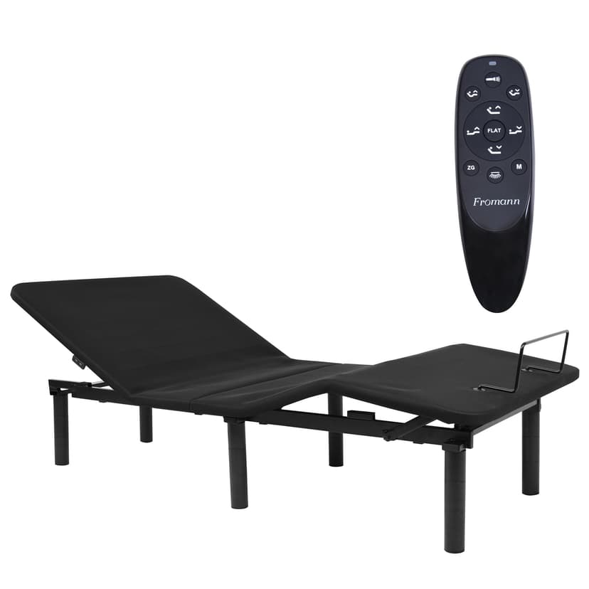 Fromann Adjustable Twin XL Bed Base Frame with USB Ports, Zero Gravity, Under Bed Led Lighting and Three Leg Heights No Tools Assembly