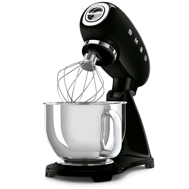 SMEG SMF03 Stand Mixer – 5 Qt Tilt-Head Mixer with Stainless Steel Bowl, 10 Speeds, Retro 50s Vintage Style – Black