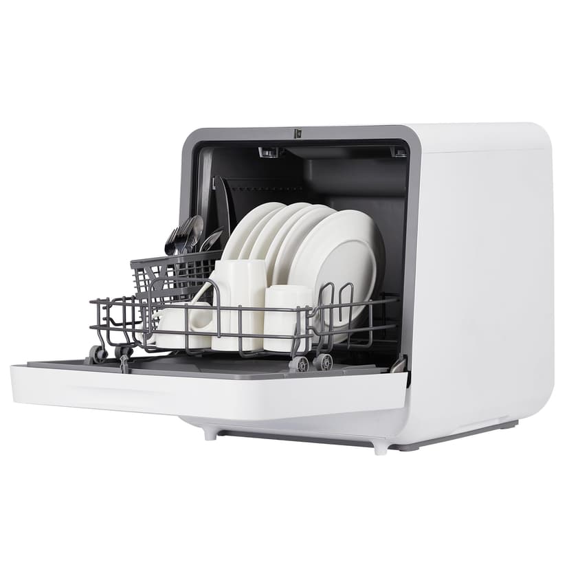 Portable Countertop Dishwasher with Large Capacity - No Installation Needed, Dual Water Intake (Direct Connect & Auto-Fill), Quick Hot Air Drying System, LED Display, Perfect for Small Kitchens/Dorm