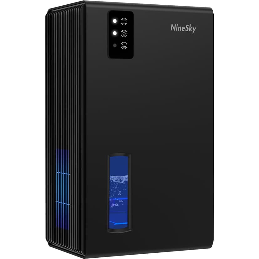 NineSky Dehumidifiers for Home, 95 OZ Water Tank, (1000 sq.ft) Dehumidifiers for Bathroom Bedroom Basement with Auto Shut Off,7 Colors LED Light(Black)