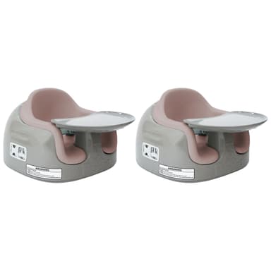 Bumbo 2 Pack 3-in-1 Multi-Seat for 6 to 36 Months, Travel Baby Feeding & Play Floor Seat, All-in-One Portable Booster with Tray & Toddler High Chair, Breige/Sonoran Rose (2 Pack)