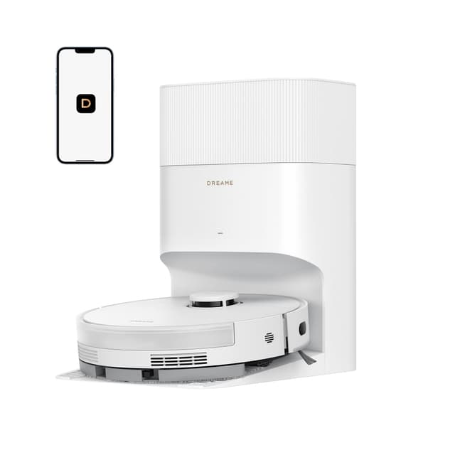 DREAME D20 Plus Robot Vacuum and Mop, 13,000Pa Suction, Self-Emptying with 5L Dust Bag, DuoBrush for Pet Hair, LDS Mapping, App & Voice Control, 5200mAh Battery, Ideal for Hard Floors & Carpets