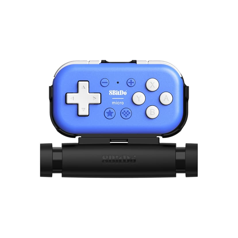 8Bitdo Micro Bluetooth Gamepad Pocket-Sized Mini Controller with Mobile Clip for Switch, Android, Supports Keyboard Mode (Blue)