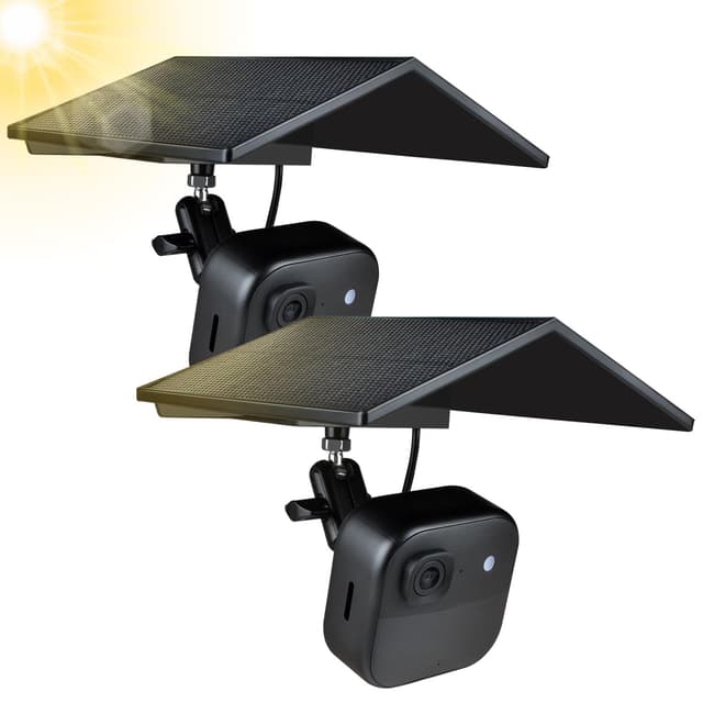 Solar Panel for Blink Camera, Waterproof Solar Charger Compatible with Outdoor 4 / 2K+ / XT / XT2, Continuous Power Supply (2Pack,Not for Blink Mini, Camera Not Included)