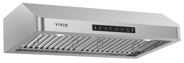 VIKIO HOME Range Hood 30 Inch Under Cabinet, Kitchen Hood with 980 CFM, 3-Speed Gesture Sensing & Touch Control Panel, Stainless Steel Vent 2 Pcs Baffle Filters with Handlebar