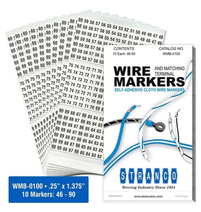 Premium Wire Marker Book for Cable Management, Vinyl-Coated, High-Tack Adhesive, Electric Panel Wire Label Stickers - 10 Pages Per Book