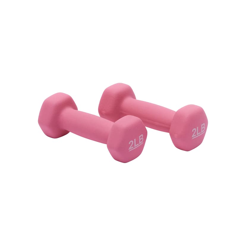 Amazon Basics Neoprene Dumbbell Hand Weights for Workout and Exercise, 2 Pounds, Pink, Pair