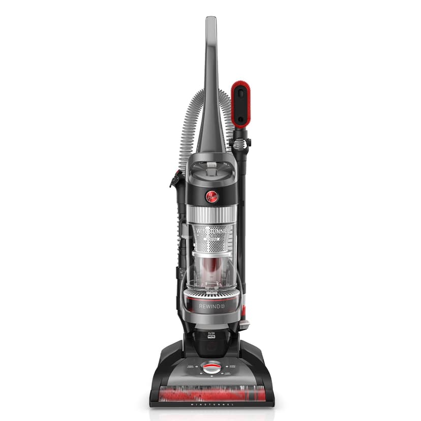 Hoover WindTunnel Whole House Rewind Bagless Vacuum Cleaner, Corded Upright Vac, HEPA Media Filtration, Automatic Cord Rewind, Corded Vacuum Cleaners for Home Use