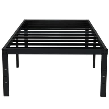 EMODA 18 Inch Twin XL Bed Frames No Box Spring Needed, Heavy Duty XL Twin Metal Platform Bed Frame with Tall Storage Space, Noise Free, Easy Assembly, Black