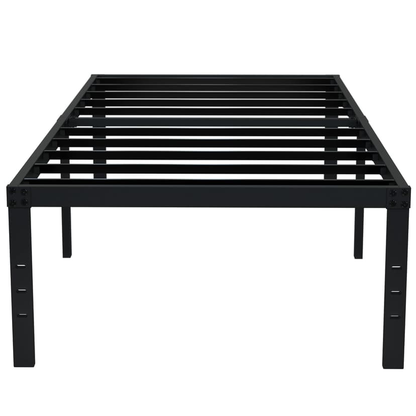 EMODA 18 Inch Twin XL Bed Frames No Box Spring Needed, Heavy Duty XL Twin Metal Platform Bed Frame with Tall Storage Space, Noise Free, Easy Assembly, Black