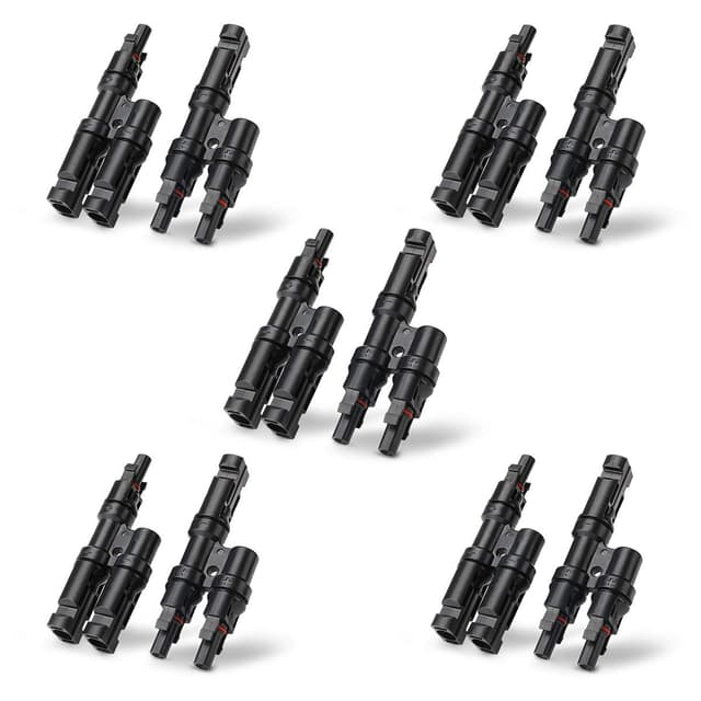 BougeRV Solar Branch Connectors Y Connector for Parallel Connection Between Solar Panels FMM+MFF (5 Pairs)
