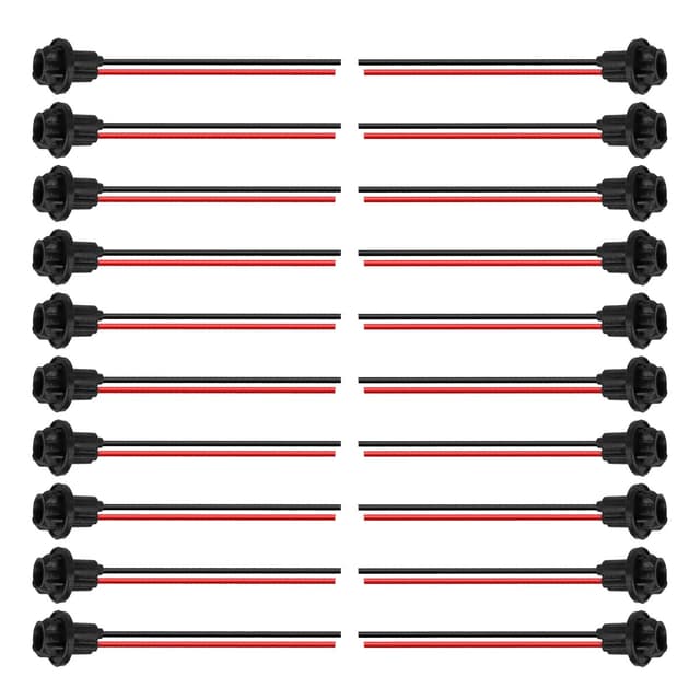 UHANBUT T10 W5W 194 Bulb Socket with Wire Pigtail, Universal LED Bulbs Pre-Wired Harness Sockets Adapter, Female Car Tail Light Connector Socket Accessories for Side Marker/Turn Signal Light (20PCS)
