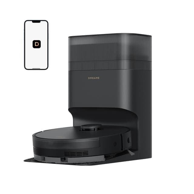 DREAME D20 Plus Robot Vacuum and Mop, 13,000Pa Suction, Self-Emptying with 5L Dust Bag, DuoBrush for Pet Hair, LDS Mapping, App & Voice Control, Ideal for Hard Floors & Carpets (Black)