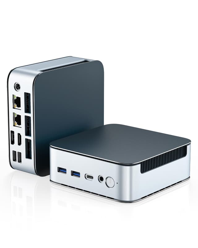 Getorli Mini PC, AMD Ryzen 5300U (Up to 3.8GHz | Beats 3500U/N150), 16GB DDR4 & 512GB SSD, Dual 2.5G LAN, WiFi 6, Triple Display Support, Mini Desktop Computer for Home Office/Light Gaming/Business