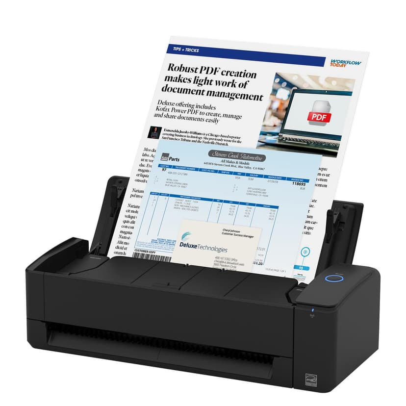 ScanSnap iX1300 Deluxe Compact Wireless or USB Double-Sided Color Document, Photo & Receipt Scanner with Auto Document Feeder and Manual Feeder for Mac or PC, Includes Kofax Power PDF 4.0
