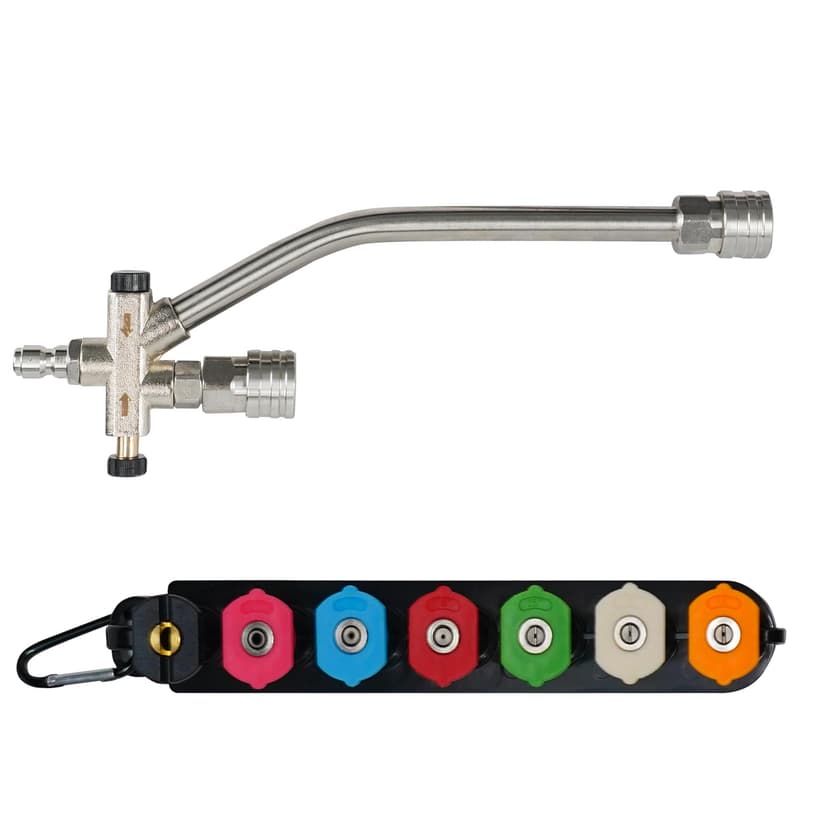 Hourleey Foam Cannon Dual-Connector Accessory, Pressure Washer Double Tip Attachment for Soap Cannon with 7 Power Washer Sprayer Nozzles, 1/4" Quick Connect, 4000 PSI