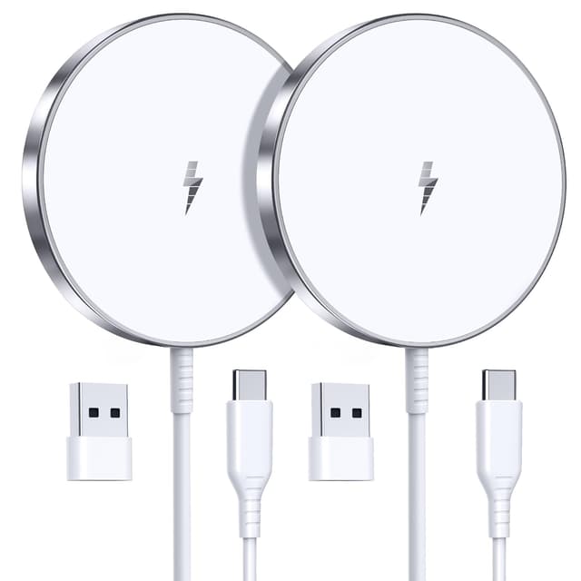 Magnetic Wireless Charger 15W Fast Mag Safe Charger for Cell iPhone 17 Pro Max/17 Pro/17 Air/17/16/15/14/13/12 Series 2 Pack Charging Pad for AirPods 3/2/Pro 2/Pro Mag-Safe Original Replacement