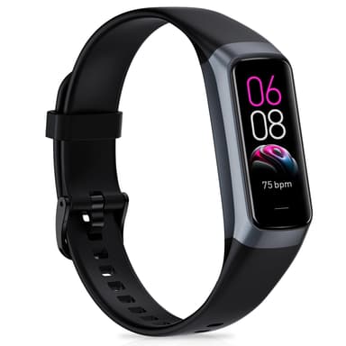 Fitness Tracker, Fitness Watch with 24/7 Heart Rate, Blood Pressure, Sleep Tracking, Calories, Activity Tracker with 1.1" AMOLED Screen, Waterproof Step Tracker for Android iPhones Women Men, Black