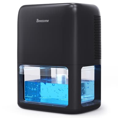 60 OZ Dehumidifiers for Home, Dual-Semiconductor Quiet Dehumidifier with Timer Auto-Off Sleep Mode 7 Colors Light Portable Small Dehumidifiers for Bathroom, Cloakroom, RV, Black
