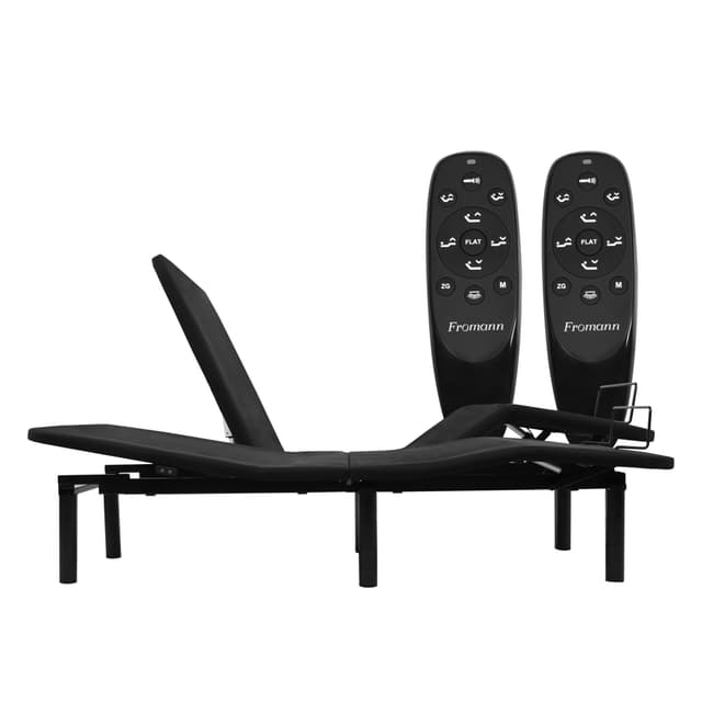 Fromann Split King Adjustable Bed Frame Base, Head & Foot Incline, USB Ports, Zero Gravity, Nightlight, 3-Heights Adjustable Legs, No Tools Assembly