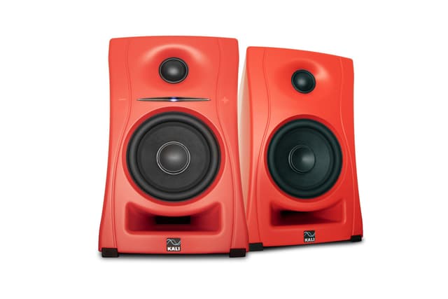 KALI AUDIO LP-UNF-R 4ā Ultra Nearfield Powered Monitor System w/Bluetooth - Boundary Compensation EQ Settings - for Mixing, Recording, Audio Production - USB-C, TRS, RCA Inputs Red (Pair)