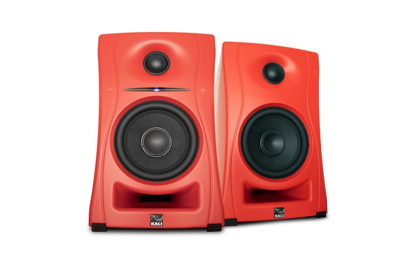 KALI AUDIO LP-UNF-R 4” Ultra Nearfield Powered Monitor System w/Bluetooth - Boundary Compensation EQ Settings - for Mixing, Recording, Audio Production - USB-C, TRS, RCA Inputs Red (Pair)