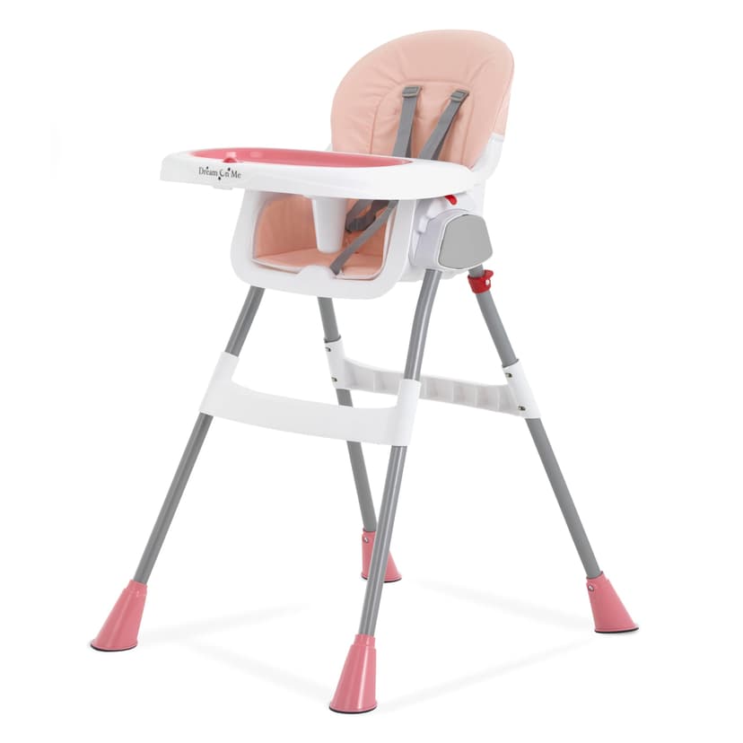Dream On Me TableTalk 2-in-1 High Chair for Baby & Toddler – Convertible High Chair to Junior Chair, Removable Padded Seat, Dual Dishwasher-Safe Trays, Styrdy Steel Frame, Quick Folding Design – Pink