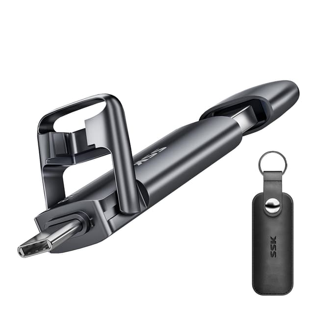 SSK 1TB USB Drive,External SSD Fast 550MB/s 2-in-1 Dual-Drive Type C+ A USB3.2 Gen2 Solid State ThumbDrive SSD-Stick for iPhone 15/16/PS4/Android Phone/Tablet/Windows/Mac