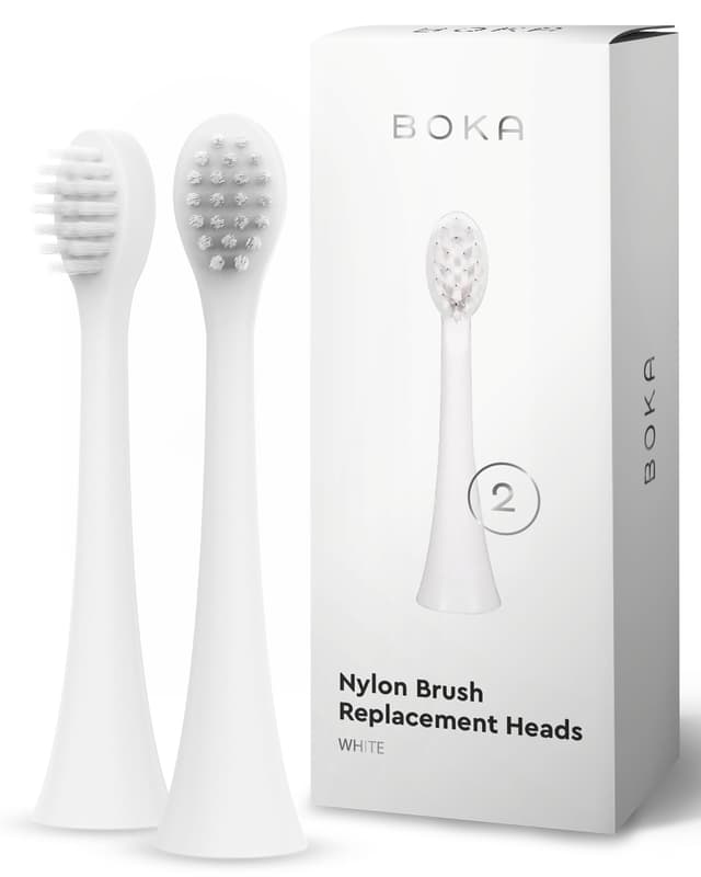 Boka Kids Sonic Electric Toothbrush - Rechargeable Sonic Powered Toothbrush - Food Grade Silicone Bristles for Deep Cleaning - Dentist Recommended Oral Care - 2pk Replacement Heads Only