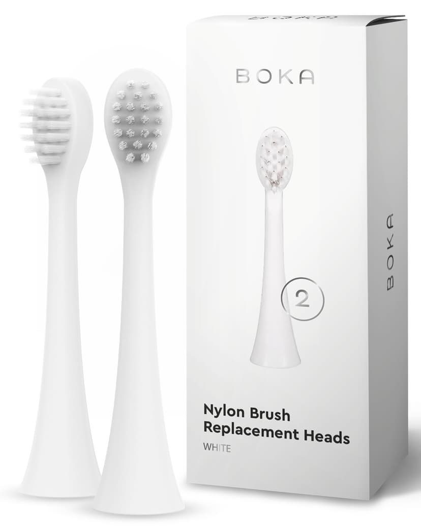 Boka Kids Sonic Electric Toothbrush - Rechargeable Sonic Powered Toothbrush - Food Grade Silicone Bristles for Deep Cleaning - Dentist Recommended Oral Care - 2pk Replacement Heads Only
