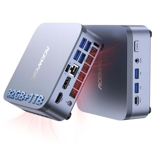 ACEMAGIC M5 Mini PC Windows 11 Pro, Intel Core 14500HX 32GB DDR4 1TB SSD Mini Computers(Beat i9-13900HK/R9 6900HX), NVMe PCIe4.0/USB3.2/Type-C/BT5.2/WiFi6/for Business Office Home Desktop PC 55W