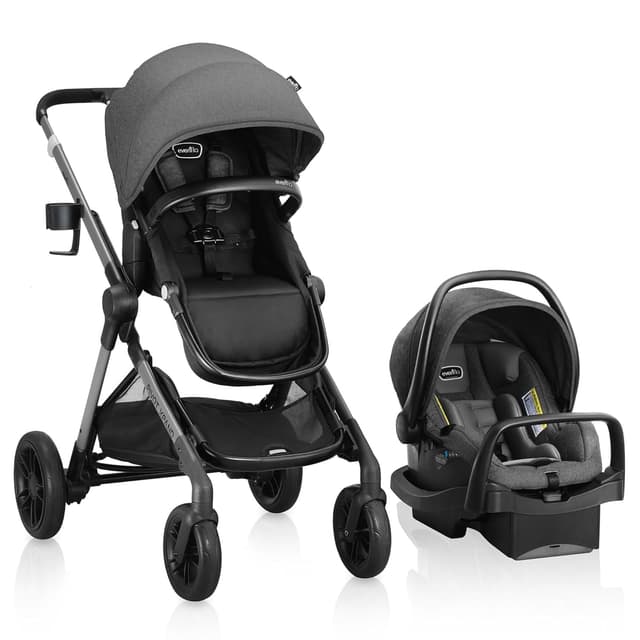 Evenflo Pivot Xpand Modular Travel System with LiteMax Infant Car Seat (Sabino Gray)