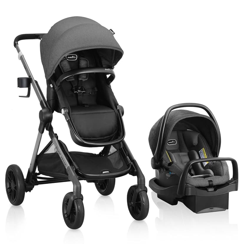 Evenflo Pivot Xpand Modular Travel System with LiteMax Infant Car Seat (Sabino Gray)