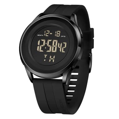 COSSINIGE Mens Digital Waterproof Military Watch for Men Silver Dive Tactical Sports Minimalist Ultra-Thin Wrist Watch