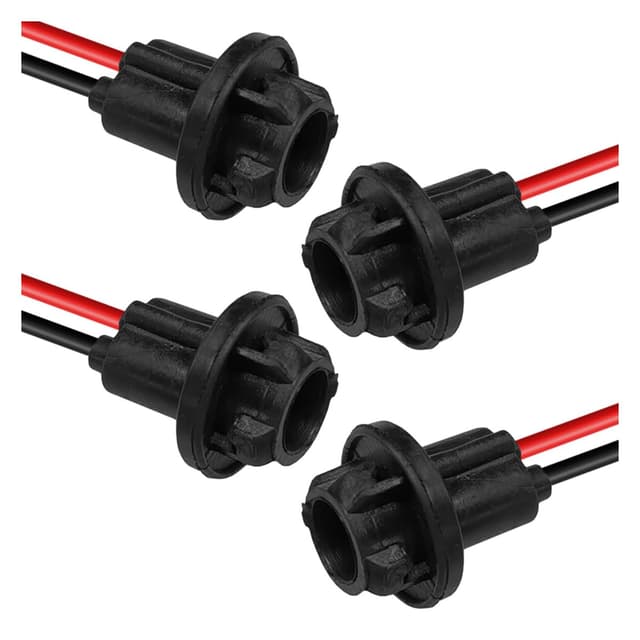 UHANBUT T10 W5W 194 Bulb Socket with Wire Pigtail, Universal LED Bulbs Pre-Wired Harness Sockets Adapter, Female Car Tail Light Connector Socket Accessories for Side Marker/Turn Signal Light (4PCS)