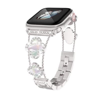 38/40/41/42mm Starlight Cool Women Ch Metal Smartwatch Bands Compatible for Apple Watch Bands Series 10/9/8/7/6/SE/5/4 Adjustment Replacement Bracelet for Iwatch 8