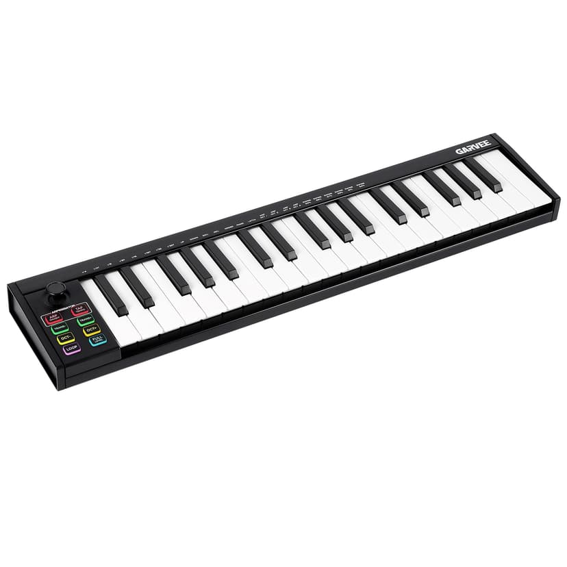 MIDI Keyboard 37 Key, USB MIDI Controller, ABS Keyboard with DAW Integration, 8 Drum Pads, 8 Knobs & OLED Display, Perfect for Music Production