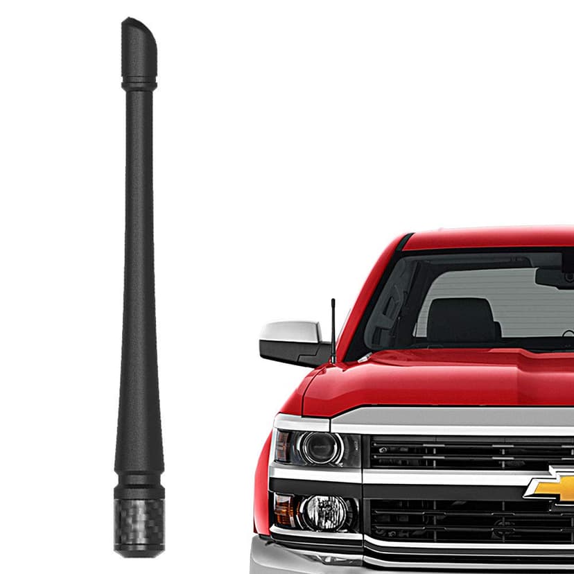 RYDONAIR Short Antenna Compatible with Chevy Silverado & GMC Sierra Trucks All Model Years, Internal Copper Coil for Enhanced Reception, Car Wash Proof, 7 inches Rubber Antenna Replacement
