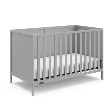 Graco Theo 3-in-1 Convertible Baby Crib (Pebble Gray) - GREENGUARD Gold Certified, Converts to Toddler Bed & Daybed, Fits Standard Full-Size Baby Crib Mattress, 4 Adjustable Mattress Heights