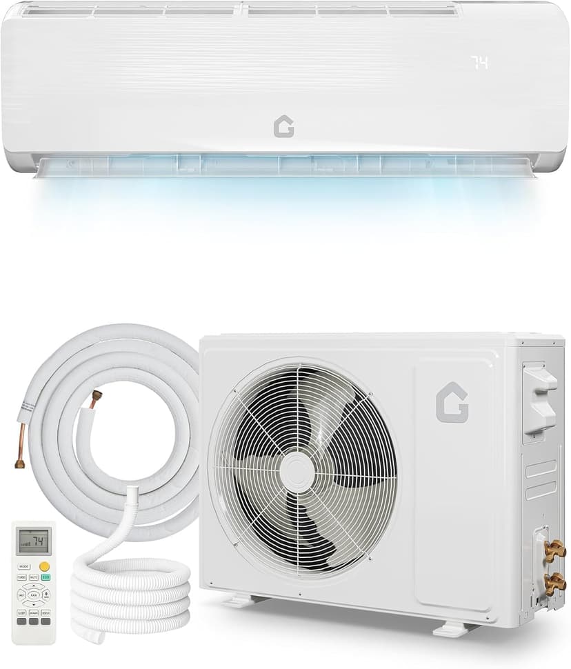 18000 BTU 19 SEER2 Mini Split AC Air Conditioner Heat Pump Inverter, 230V Ductless System, Cools Heats 1250 Sq.Ft, R32 Series with Installation Kits, White