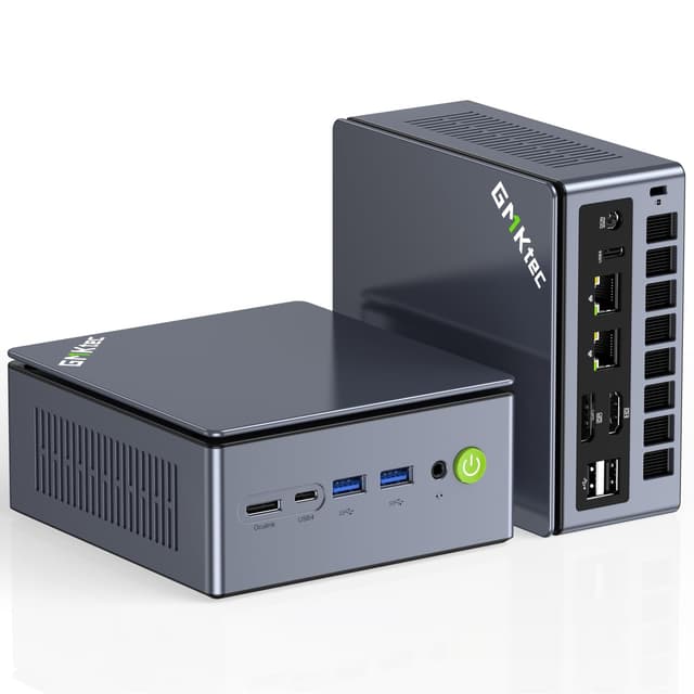 GMKtec Mini PC Gaming, M7 Ultra Ryzen 7 PRO 6850U 32GB DDR5 RAM + 512GB Hard Drive PCle SSD Oculink Dual NIC LAN 2.5G Desktop Computer, Dual USB4, HDMI 2.1, USB-C