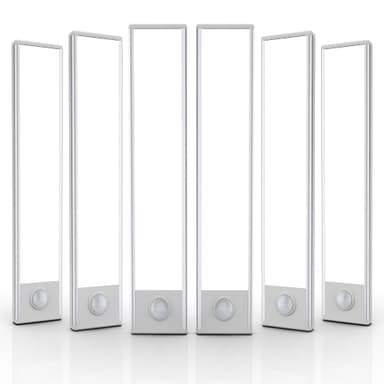 6 Pack Under Cabinet Lights Wireless, 32 LED Motion Sensor Light Indoor Rechargeable Magnetic Closet Lights Battery Operated, Under Counter Lights for Kitchen, Wardrobe, Hallway, Stairs