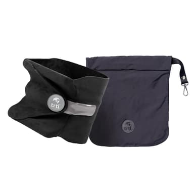 trtl Pillow - Scientifically Proven, Super Soft Neck Support Travel Pillow for Airplanes - Lightweight and Machine Washable - Ergonomic Design for Traveling on Flights, Cars, and Trains - Black
