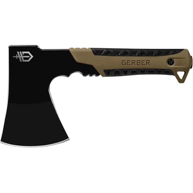 Gerber Gear Pack Hatchet - 3.5" Steel Blade Axe with Full Tang - Survival, Bushcraft and Camping Gear - with Mountable Nylon Sheath - Brown