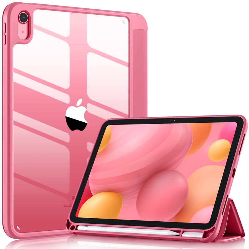 Wenlaty Compatible with iPad (A16) 11th Generation Case 11 Inch 2025, for iPad 10th Generation Case 10.9 Inch 2022 with Pencil Holder, Trifold Stand Protective Cover, Auto Wake/Sleep, Watermelon Pink