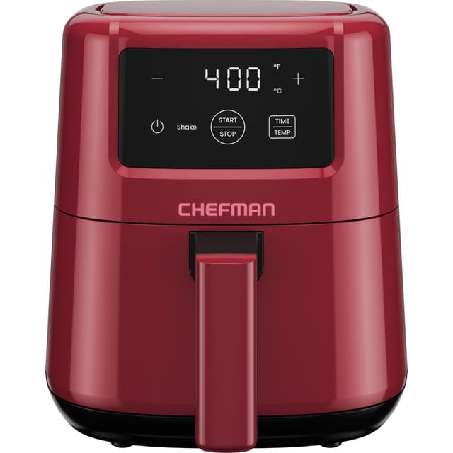 CHEFMAN 2 Qt Mini Air Fryer – Digital Space-Saving Compact Air Fryer with Nonstick and Dishwasher Safe Basket, Quick & Easy Meals in Minutes, Features Digital Timer and Shake Reminder – Red