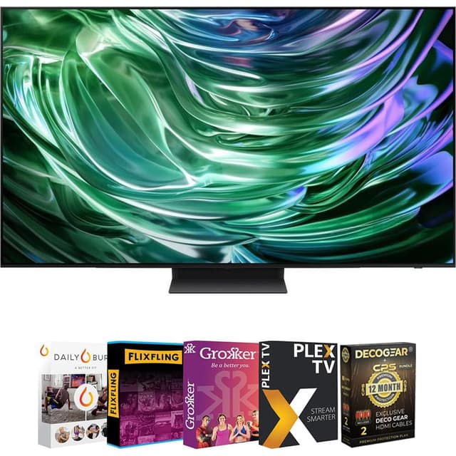 Samsung QN65S90DAFXZA 65 Inch OLED 4K Smart TV 2024 Bundle with Movies Streaming and Deco Gear 2X 4K HDMI 2.0 Cable & CPS Exclusive 12 Month Protection Pack Bundle (BEACH-CPS-262000)