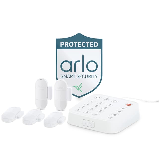 Arlo Home Security System - Alarm System with Wired Keypad Sensor Hub, 5 8-in-1 Sensors & Yard Sign - No Contract Required - DIY Installation - White, SS1501