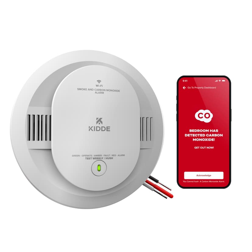 Kidde Hardwired Kidde App Enabled Smart Smoke and Carbon Monoxide Detector, AA Battery Backup, Voice Alerts, Interconnected Alarm